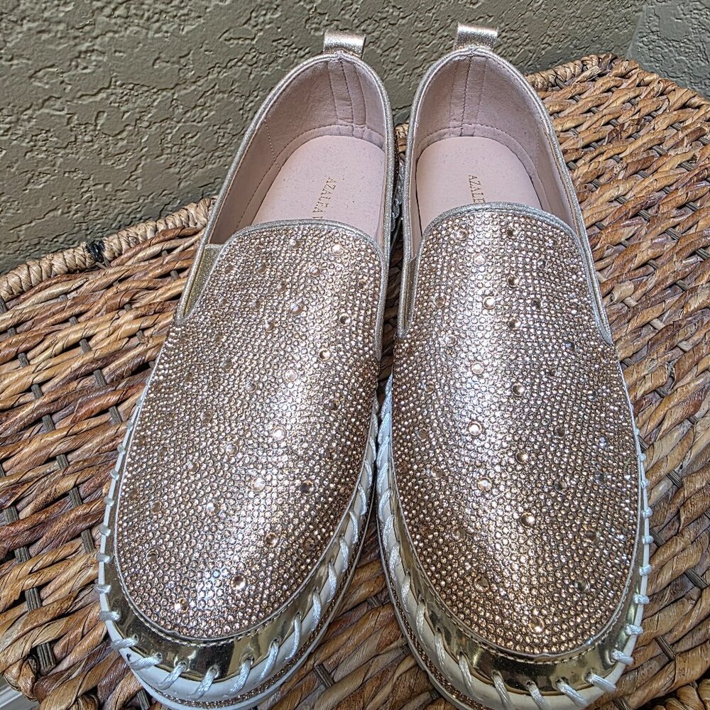 Azalea Wang- rhinestone flats-Size 9